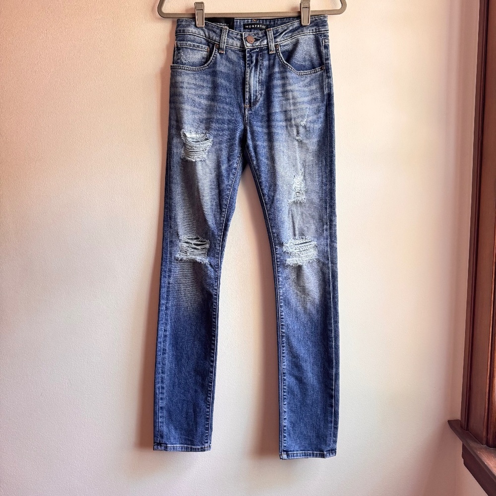 Monfrere Men's Greyson Distressed Skinny Jeans Size 29 NWT